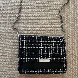 Nine West Black and White Crossbody Bag with Chain Strap